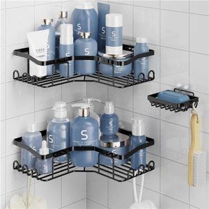 Corner Shower Caddy 3 Pack,Adhesive Shower Organizer for Bathroom Storage
